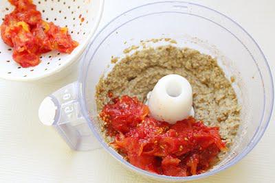 Roasted vegetable dip and pita chips