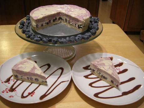 White Chocolate Blueberry Probiotic Cheesecake