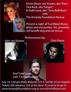 Hang out with True Blood cast for great music at Molly Malone’s in LA