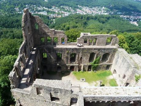 hiking in the black forest_ruin overlooking Baden-Baden