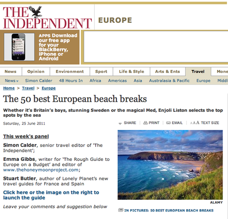 In the press: The 50 best European beach breaks
