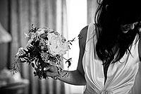 Adela and her wedding bouquet by Martin Beddall