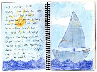 Sailboat Collage Journal Page