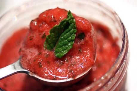 strawberry mint sorbet