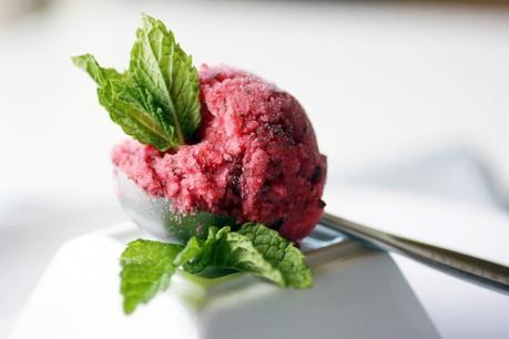 strawberry mint sorbet