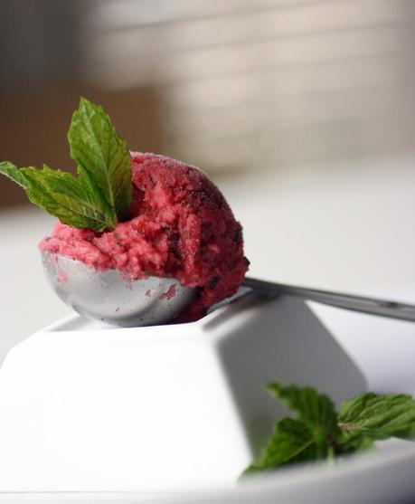 strawberry mint sorbet