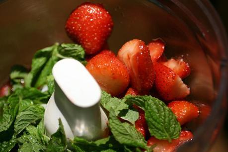 strawberry mint sorbet