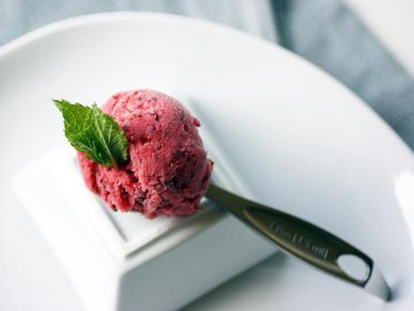 strawberry mint sorbet