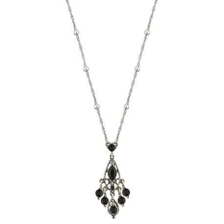 459311Steal of the Day: Silver Southwest Black Pendant Necklace