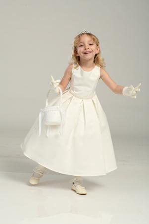 Classic Pearl Trimmed Flower Girl Dress, flower girl dresses