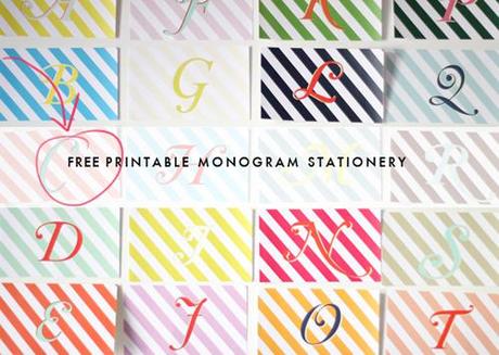 Printable monogram stationery