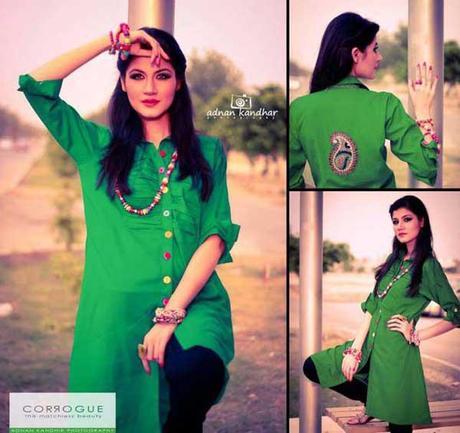 Corrogue Women Casual Dresses Collection 2012 in Dilkash Colours
