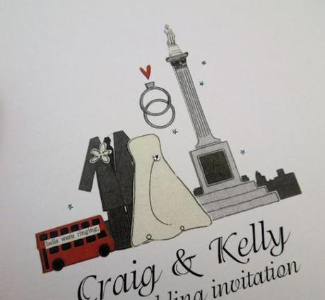 I LOVE Trafalgar Square unique wedding invitation