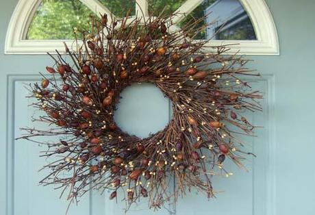 etsy door wreath Fall Color ~ Designing with Brown HomeSpirations