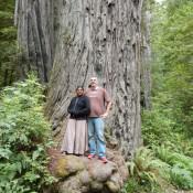 Us on the base of a Coastal Redwood Stout Grove