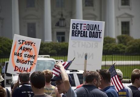 Protesting against Don't Ask, Don't Tell, in Washington. 