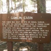 Giant Sequoia National Forest Gamlin Cabin Sign