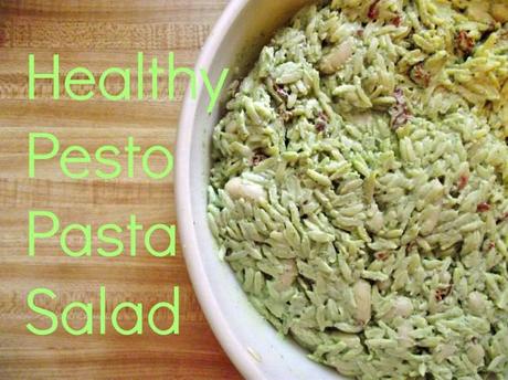 healthy pesto pasta salad 650x487 Healthy Pesto Pasta Salad