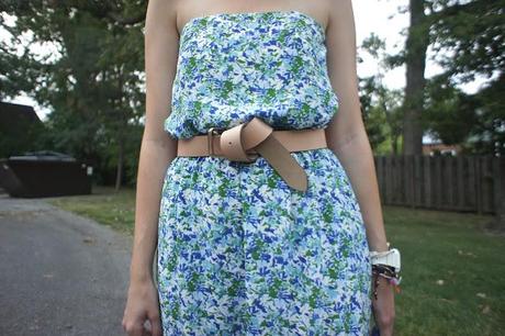 Outfit: blue and green floral
