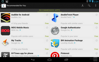 Recommendations page  Android Store Mobile Version