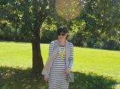Outfit: Trench Vest Striped Dress