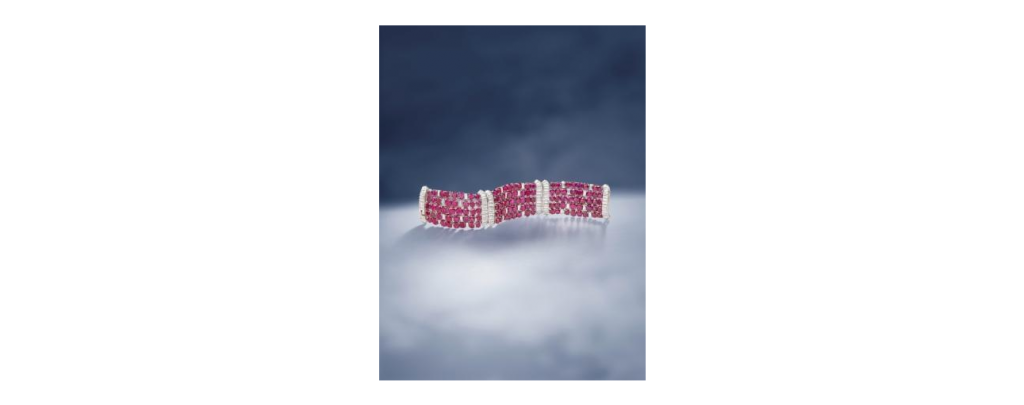 ruby and diamond bracelet, bonhams, van cleef and arpels, bonham's van cleef auction