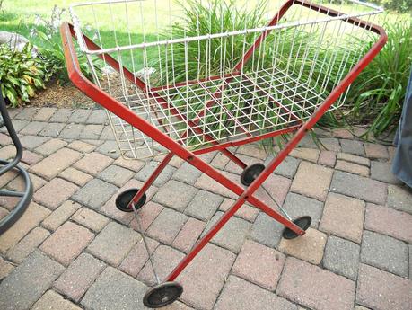 Red Laundry Cart