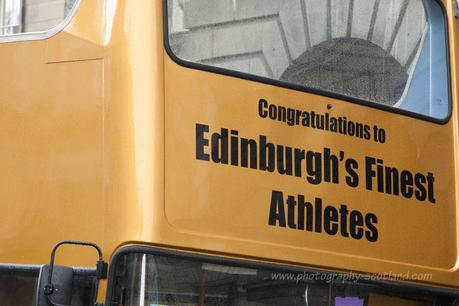 Event photo - Edinburgh's golden bus for the olympic athletes