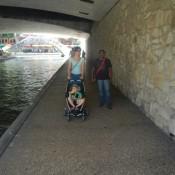 Walking under a bridge Downton San Antonio
