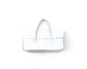 White leather letter handbag / rectangular purse - LunaBluandCo