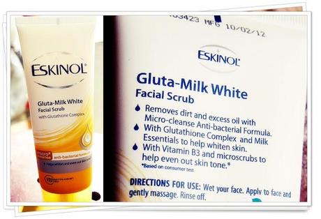 Eskinol Facial Scrubs Review: Gluta-Milk, Oil- Control, Face Lightening and Pore Theraphy