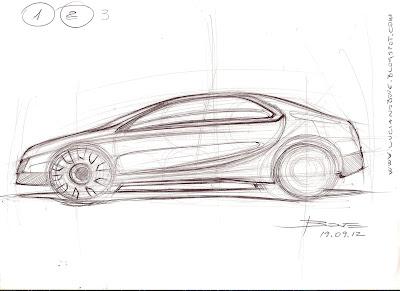 Car sketch tutorial the side view by Luciano Bove
