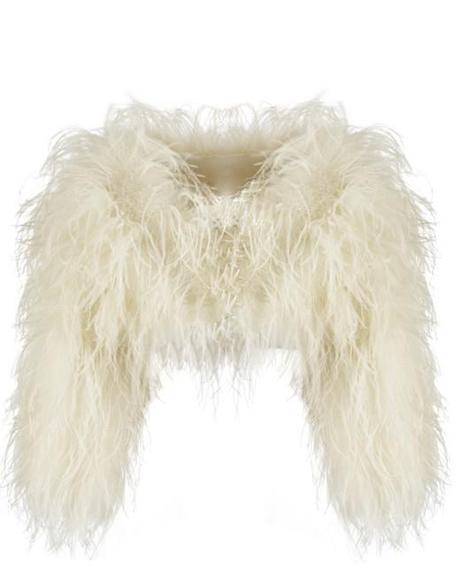 Alaska Ostrich Feather Wedding Jacket by Sasso