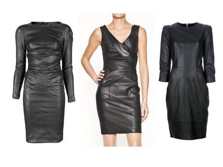 The black leather dress