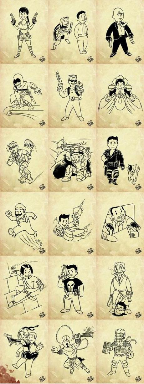 Awesome heroes in pipboy style