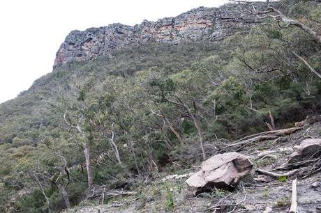 landslip with mount abrupt above