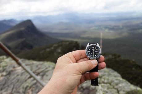 seiko 150m divers watch on mount abrupt summit