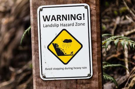 landslip warning sign