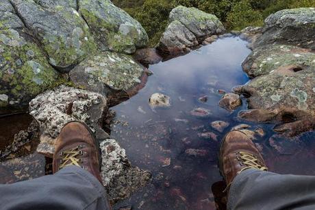 pooled water under mount abrupt trig point