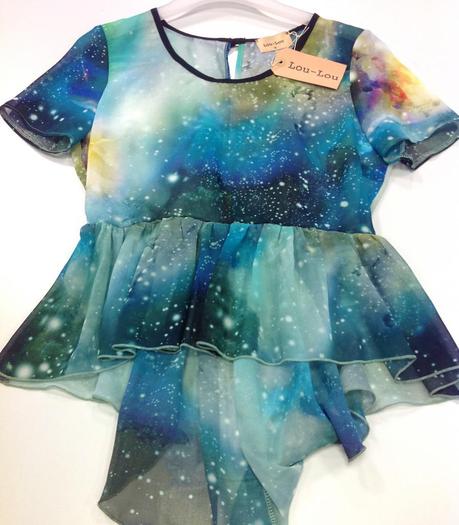 galaxy print peplum top