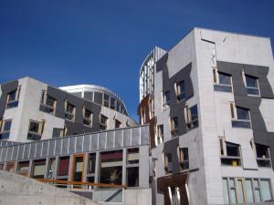 Outside of the Scottish Parliament