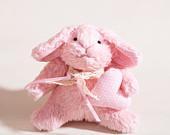 Bunny rabbit handmade with a heart, Child's Room Decoration, Pink Rabbit, Heart - JuliaWine