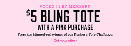 PINK purchase $5 bling tote image promo code stylist the laws of fashion how to review sale 