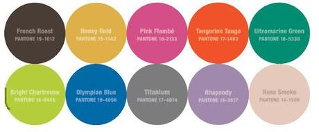 Color Palette for Fashionable Fall 2012 - (Decided by Pantone)
