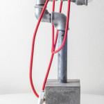Pipes in concrete : a table lamp
