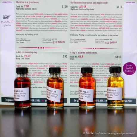 Whisky Review – Scotch Malt Whisky Society Cask Nos. 2.81, 23.72, 125.48, and G1.8