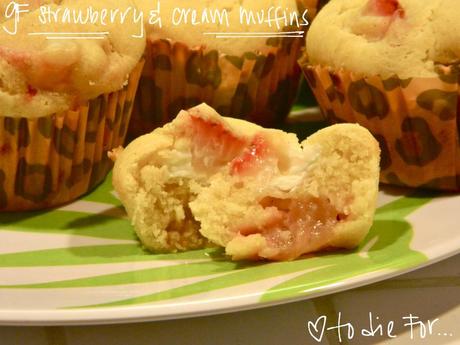 gluten free strawberries & cream muffins