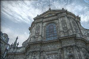 Notre Dame church in Bordeaux, France (high dy...