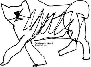 One line cat sketch