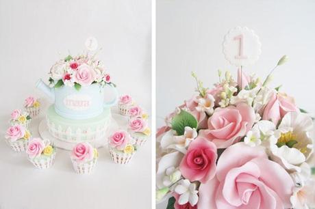 Rose Garden Themed 1st Birthday by Cakes by Joanne Charmand